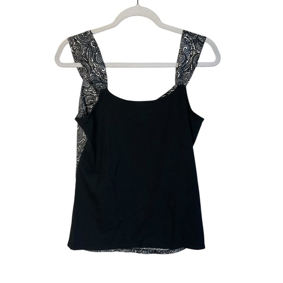 Ann Taylor Black and Silver Fitted Embellished Tank Top - Picture 3 of 7